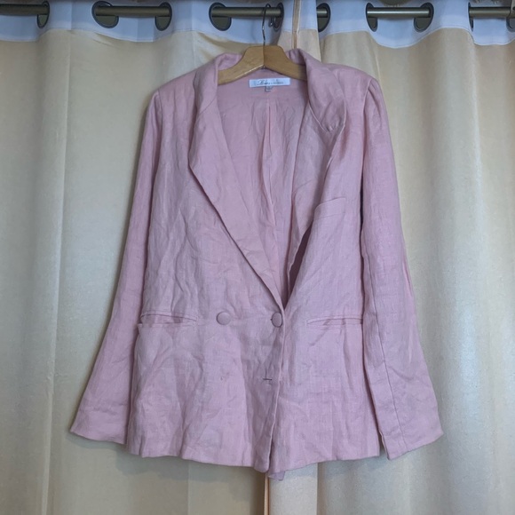 Lovers + Friends fanning pink linen blazer - Picture 5 of 8